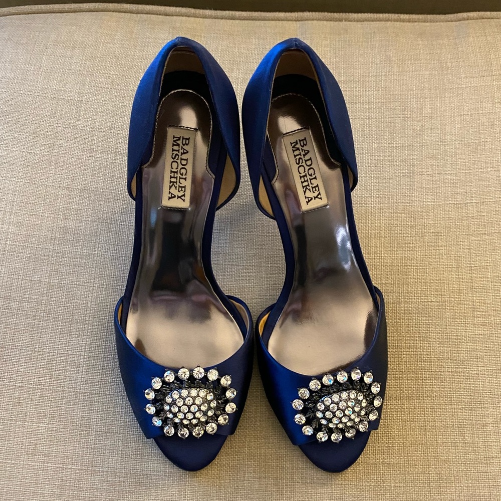 Badgley Mischka Navy Lacie Heels